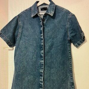 Men's Denim Short Sleeve Shirt
